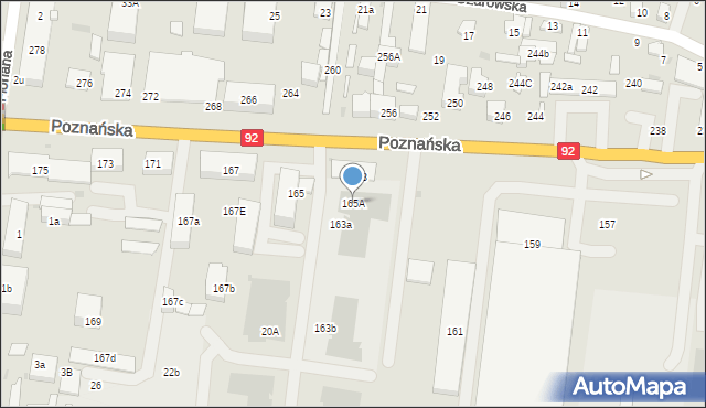 Ożarów Mazowiecki, Poznańska, 165A, mapa Ożarów Mazowiecki