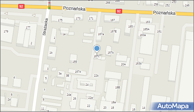 Ożarów Mazowiecki, Poznańska, 167c, mapa Ożarów Mazowiecki