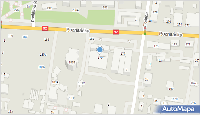 Ożarów Mazowiecki, Poznańska, 179, mapa Ożarów Mazowiecki