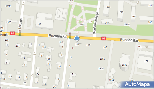Ożarów Mazowiecki, Poznańska, 189, mapa Ożarów Mazowiecki
