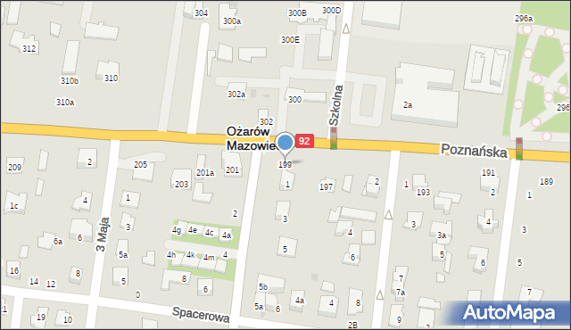 Ożarów Mazowiecki, Poznańska, 199, mapa Ożarów Mazowiecki