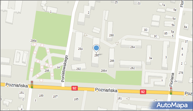 Ożarów Mazowiecki, Poznańska, 290, mapa Ożarów Mazowiecki