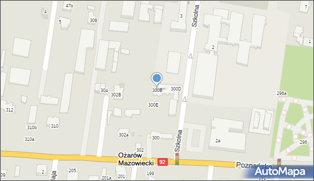 Ożarów Mazowiecki, Poznańska, 300B, mapa Ożarów Mazowiecki