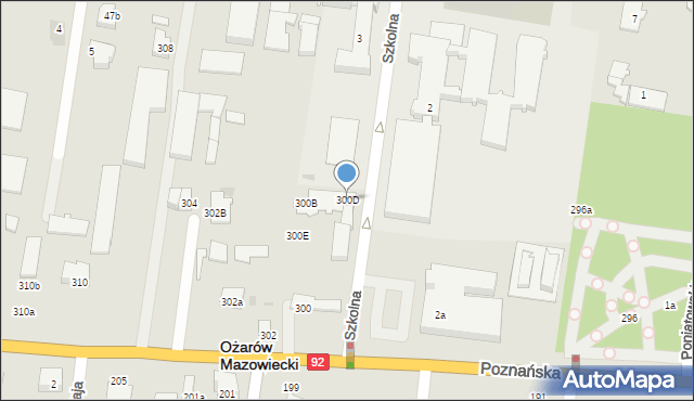 Ożarów Mazowiecki, Poznańska, 300D, mapa Ożarów Mazowiecki