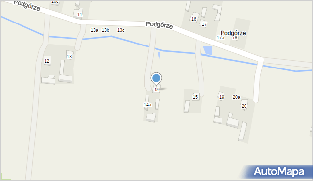 Ożegów, Podgórze, 14, mapa Ożegów