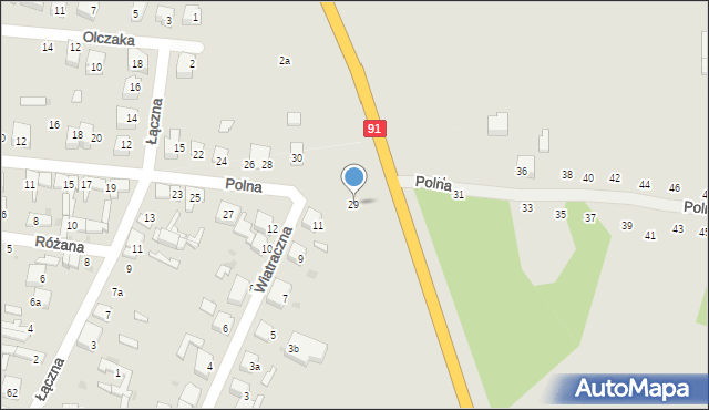 Ozorków, Polna, 29, mapa Ozorków