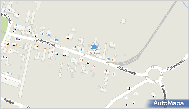 Ozorków, Południowa, 22, mapa Ozorków