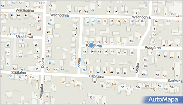 Pabianice, Podgórna, 30, mapa Pabianic