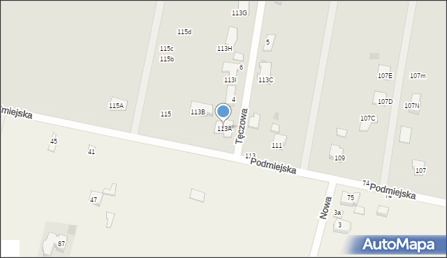 Pabianice, Podmiejska, 113A, mapa Pabianic