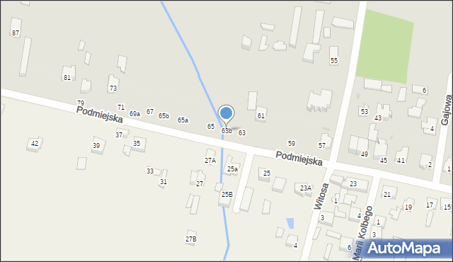 Pabianice, Podmiejska, 63b, mapa Pabianic
