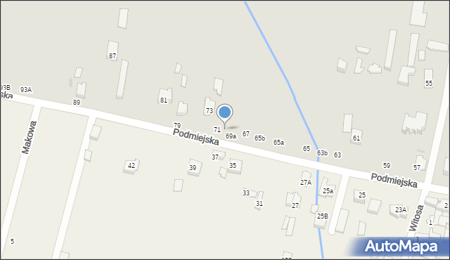 Pabianice, Podmiejska, 69b, mapa Pabianic