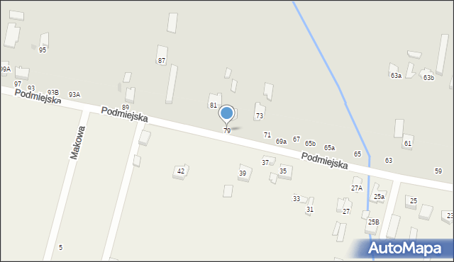 Pabianice, Podmiejska, 79, mapa Pabianic