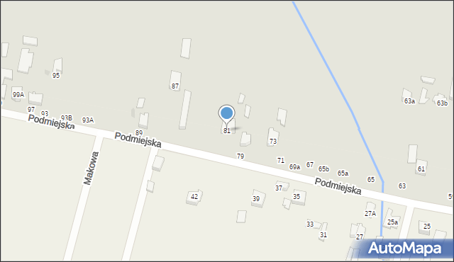 Pabianice, Podmiejska, 81, mapa Pabianic