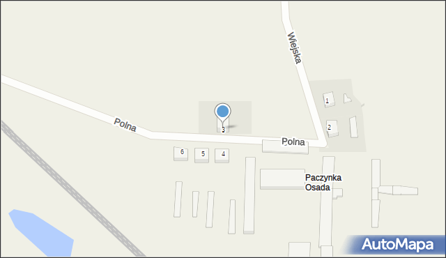 Paczyna, Polna, 3, mapa Paczyna