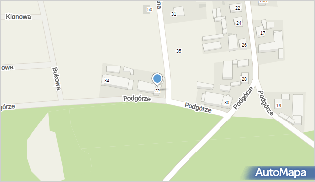 Pakosław, Podgórze, 32, mapa Pakosław