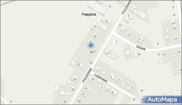 Palędzie, Pocztowa, 18, mapa Palędzie