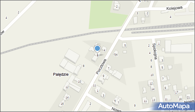 Palędzie, Pocztowa, 6, mapa Palędzie