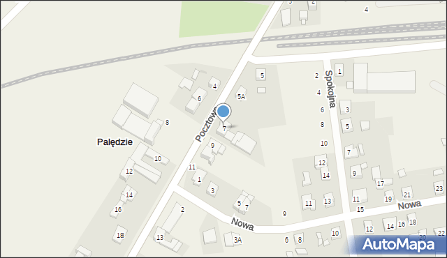 Palędzie, Pocztowa, 7, mapa Palędzie