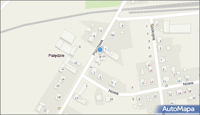 Palędzie, Pocztowa, 9, mapa Palędzie