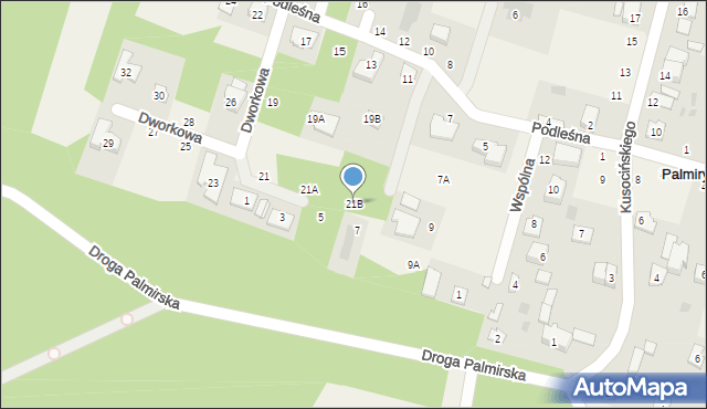 Palmiry, Podleśna, 21B, mapa Palmiry