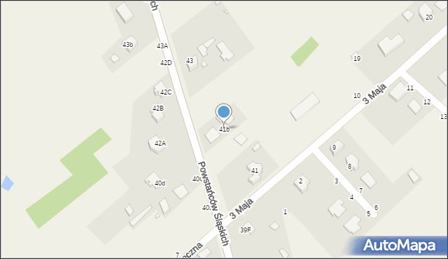 Panki, Powstańców Śląskich, 41b, mapa Panki