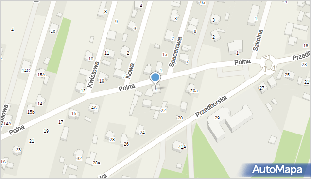 Paradyż, Polna, 4, mapa Paradyż