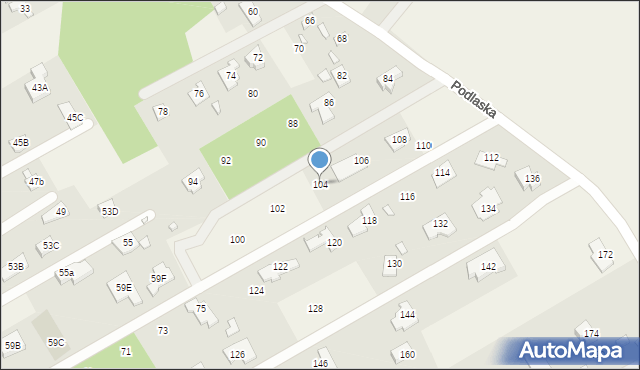 Parcela-Obory, Podlaska, 104, mapa Parcela-Obory