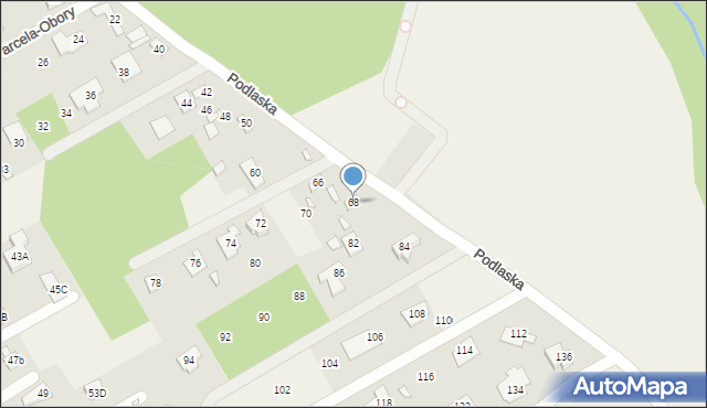 Parcela-Obory, Podlaska, 68, mapa Parcela-Obory