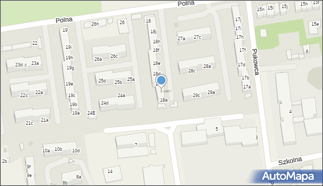 Pawłowice, Polna, 18b, mapa Pawłowice