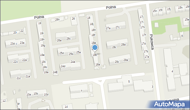 Pawłowice, Polna, 18c, mapa Pawłowice