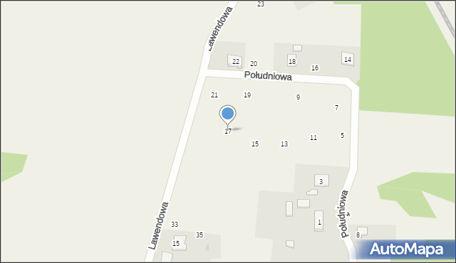 Pęgów, Południowa, 17, mapa Pęgów