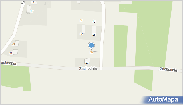 Pęgów, Południowa, 1b, mapa Pęgów