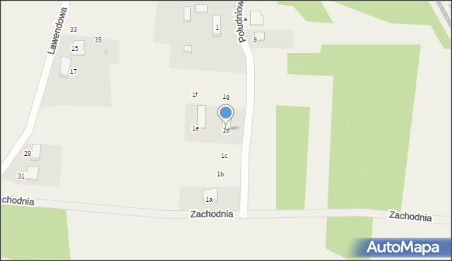 Pęgów, Południowa, 1d, mapa Pęgów