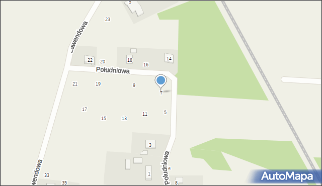 Pęgów, Południowa, 7, mapa Pęgów