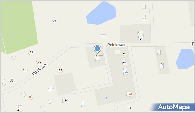 Perlino, Potokowa, 21, mapa Perlino