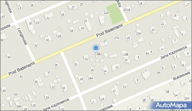 Piaseczno, Pod Bateriami, 29A, mapa Piaseczno