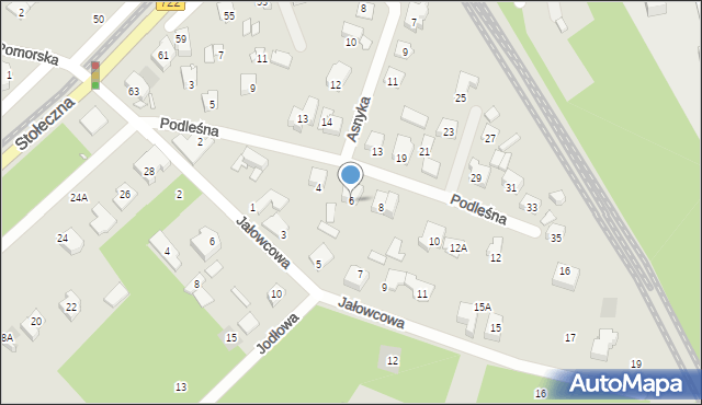 Piaseczno, Podleśna, 6, mapa Piaseczno