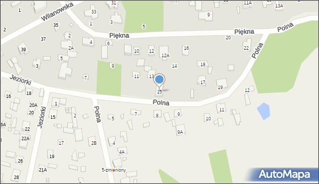 Piaseczno, Polna, 15, mapa Piaseczno