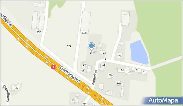 Piasek, Podleśna, 41, mapa Piasek