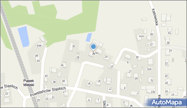 Piasek, Powstańców Śląskich, 26, mapa Piasek