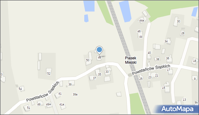 Piasek, Powstańców Śląskich, 48, mapa Piasek