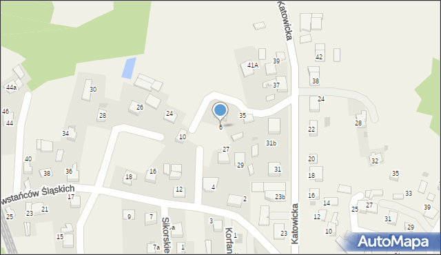 Piasek, Powstańców Śląskich, 6, mapa Piasek