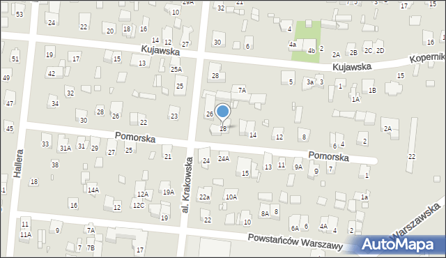 Piastów, Pomorska, 18, mapa Piastów