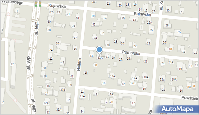 Piastów, Pomorska, 31A, mapa Piastów