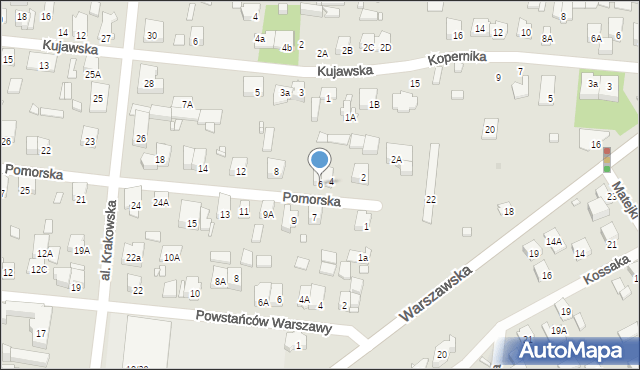 Piastów, Pomorska, 6, mapa Piastów