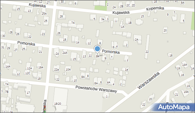 Piastów, Pomorska, 9A, mapa Piastów