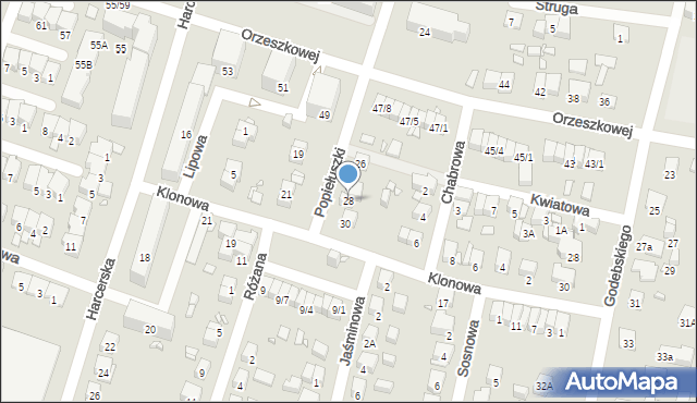 Piastów, Popiełuszki Jerzego, bł. ks., 28, mapa Piastów