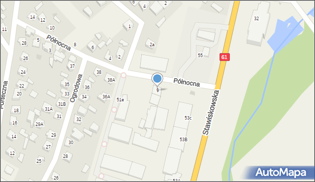 Piątnica Poduchowna, Północna, 9, mapa Piątnica Poduchowna