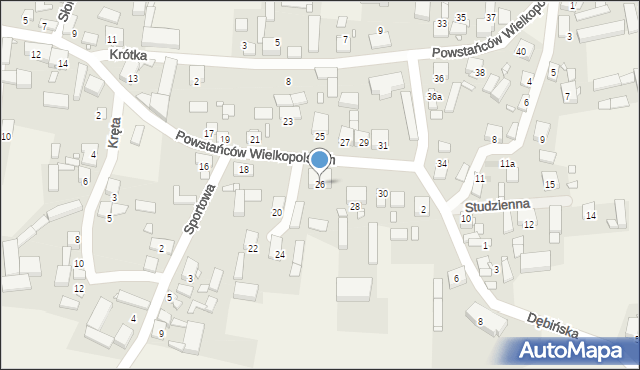 Pięczkowo, Powstańców Wielkopolskich, 26, mapa Pięczkowo