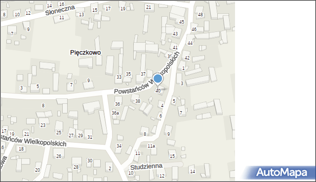 Pięczkowo, Powstańców Wielkopolskich, 40, mapa Pięczkowo